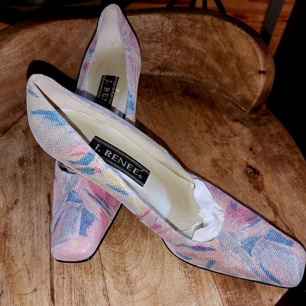 J. Rene Pastel Multi Color 2" Heel Shoes - Picture 10 of 10